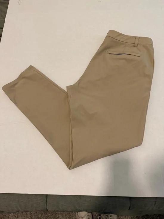 lululemon Men’s ABC Slim Fit Chino Pants Khaki Tan Size 38 Stretch Golf - Picture 3 of 5
